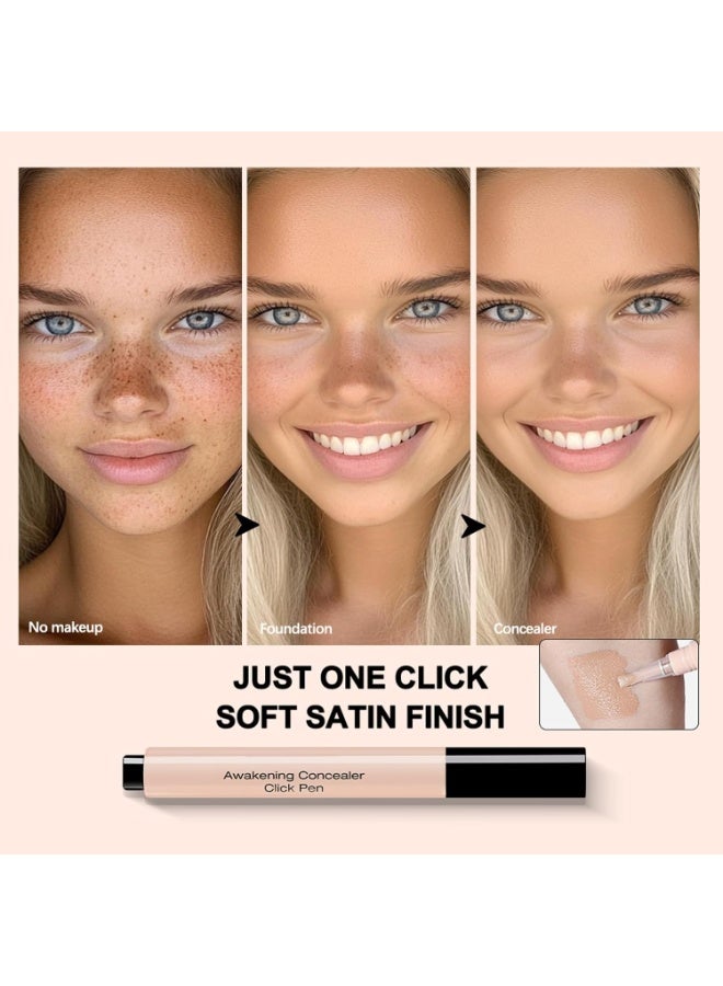 lakerain Pressed Concealer, Under Eye Concealer, Under-eye Brightener & Primer Dark Circles, acne spots,Highly Pigmented and Water-Resistant, Eye Colour Corrector Korean Makeup, brush concealer - Image 5
