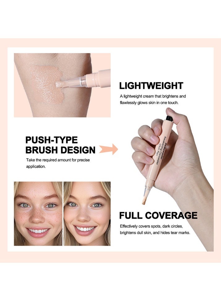 lakerain Pressed Concealer, Under Eye Concealer, Under-eye Brightener & Primer Dark Circles, acne spots,Highly Pigmented and Water-Resistant, Eye Colour Corrector Korean Makeup, brush concealer - Image 3