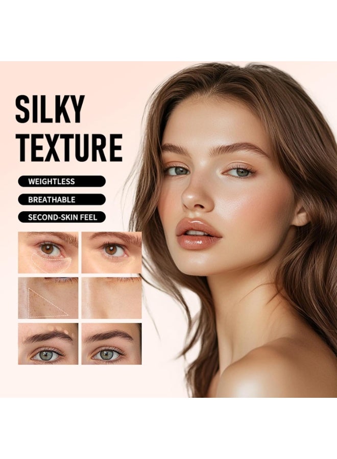 lakerain Pressed Concealer, Under Eye Concealer, Under-eye Brightener & Primer Dark Circles, acne spots,Highly Pigmented and Water-Resistant, Eye Colour Corrector Korean Makeup, brush concealer - Image 2