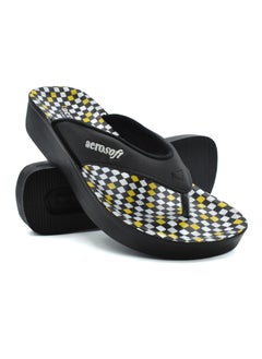 aerosoft AEROSOFT A08A5 LADIES BLACK PATTERN SLIPPERS  - Image 1