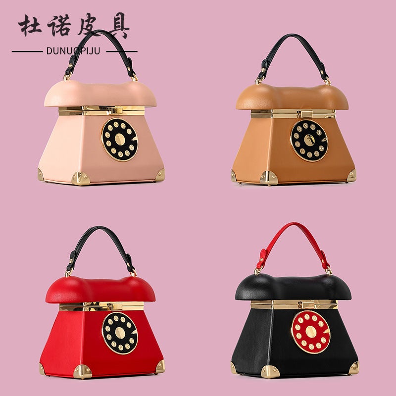 Personalized Creative Fun Retro Telephone Single Shoulder Messenger Bag Female Niche Design Landline Handbag Factory - Image 5