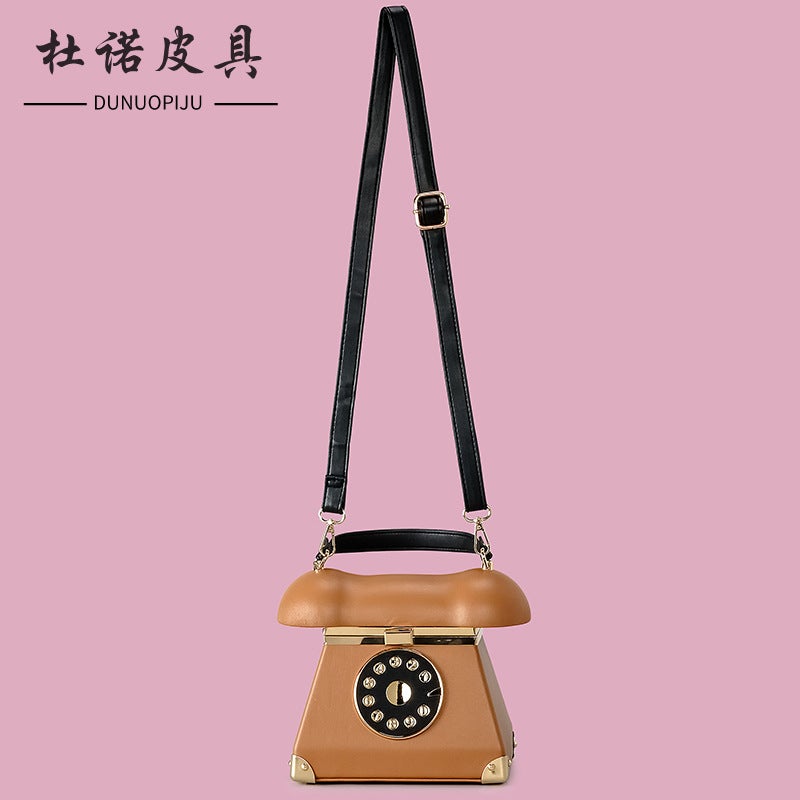 Personalized Creative Fun Retro Telephone Single Shoulder Messenger Bag Female Niche Design Landline Handbag Factory - Image 3