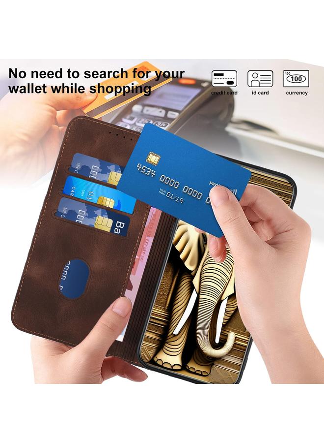 erorex Case For vivo Y21/Y33s/Y21s Elephant Head Embossed Phone Leather Case with Lanyard - Image 5