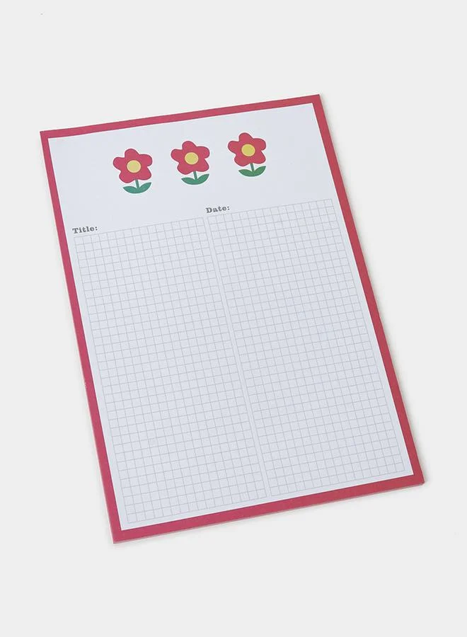 Styli B5 Flower Header Red Outline Notepad - 30  pages