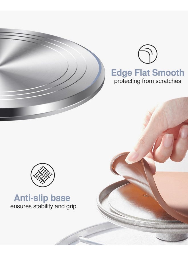 Puroma Aluminium Alloy Rotating Cake Turntable 12'' Revolving Cake Stand with Non-slip Silicone Bottom, Ideal Cake Decorating Supply for Cake Decorations, Pastries and Cupcakes - Image 4