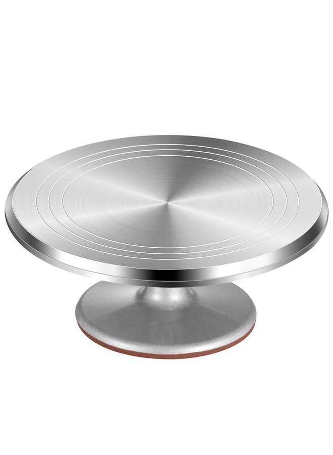 Puroma Aluminium Alloy Rotating Cake Turntable 12'' Revolving Cake Stand with Non-slip Silicone Bottom, Ideal Cake Decorating Supply for Cake Decorations, Pastries and Cupcakes - Image 1