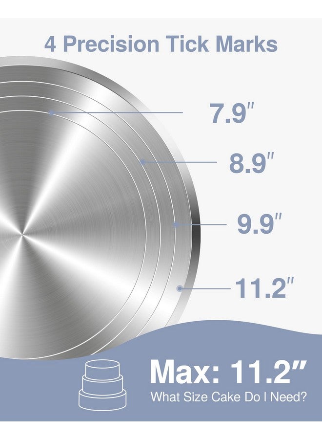 Puroma Aluminium Alloy Rotating Cake Turntable 12'' Revolving Cake Stand with Non-slip Silicone Bottom, Ideal Cake Decorating Supply for Cake Decorations, Pastries and Cupcakes - Image 5