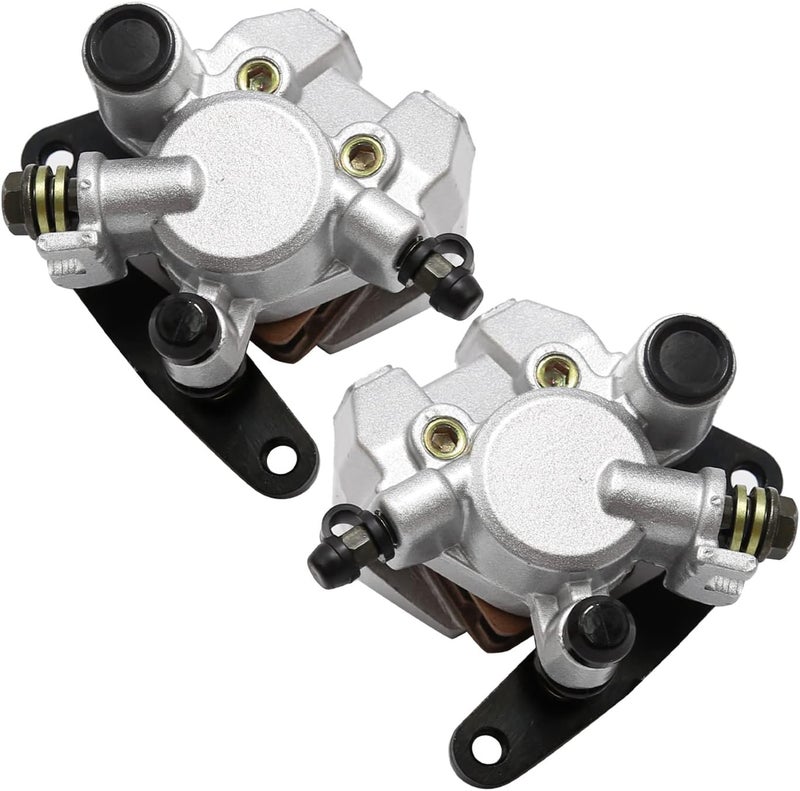 EATAKWARD Front Left & Right Brake Calipers & Pads for Yamaha Banshee, Big Bear, Grizzly, Kodiak, Raptor, Warrior, Wolverine - Image 1