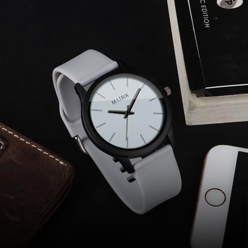 Matrix Minimalist Dial with Softest Silicone Strap Analog Wrist Watch for Men & Boys (Grey) - Image 2