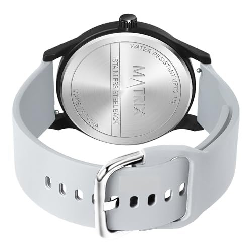 Matrix Minimalist Dial with Softest Silicone Strap Analog Wrist Watch for Men & Boys (Grey) - Image 5