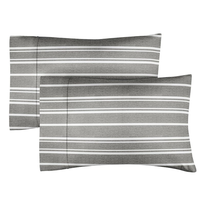 CGK Unlimited CGK Unlimited Queen Pillow Cases Set of 2 - Soft  Hotel Quality Pillowcase Covers  Comfy Bedding - Machine Washable Pillow Protectors - 2 Piece - Queen Size Grey Stripes Pillow Cover  - Image 1