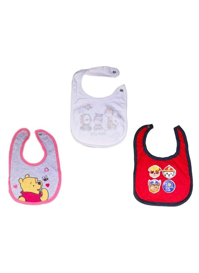 Mojo Toys Baby Cotton Bibs Washable Absorbent Feeding Cloth/Baby Bib Set For Baby Boy Girls Kids Toddlers Infants For 0-3, 6-12 Months,New Born, 1,2 Years (Pack Of 3)  - Image 2