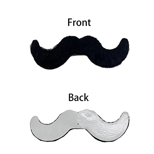 BoBofly 48 Pieces Fake Mustaches Beard, Self Adhesive Costume Accessories Novelty Mustache Fiesta Party Supplies for Masquerade Party - Image 3