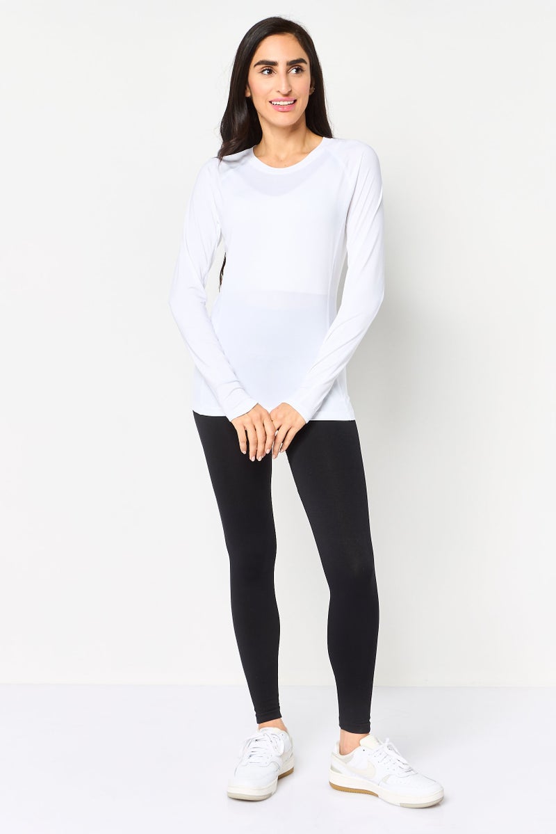 PUMA Women Sportswear Fit Long Sleeve Training Top, White - Image 4