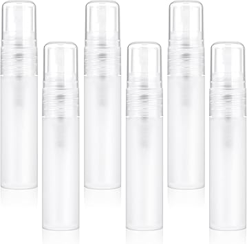 Molain 6 Pack Mini Portable Spray Bottle 5ml Refillable Frosted Perfume Bottle Fine Mist Travel Empty Bottle Container Essential Oil Perfume Makeup Remover Dispenser for Travel and Outing Cleaning - Image 1