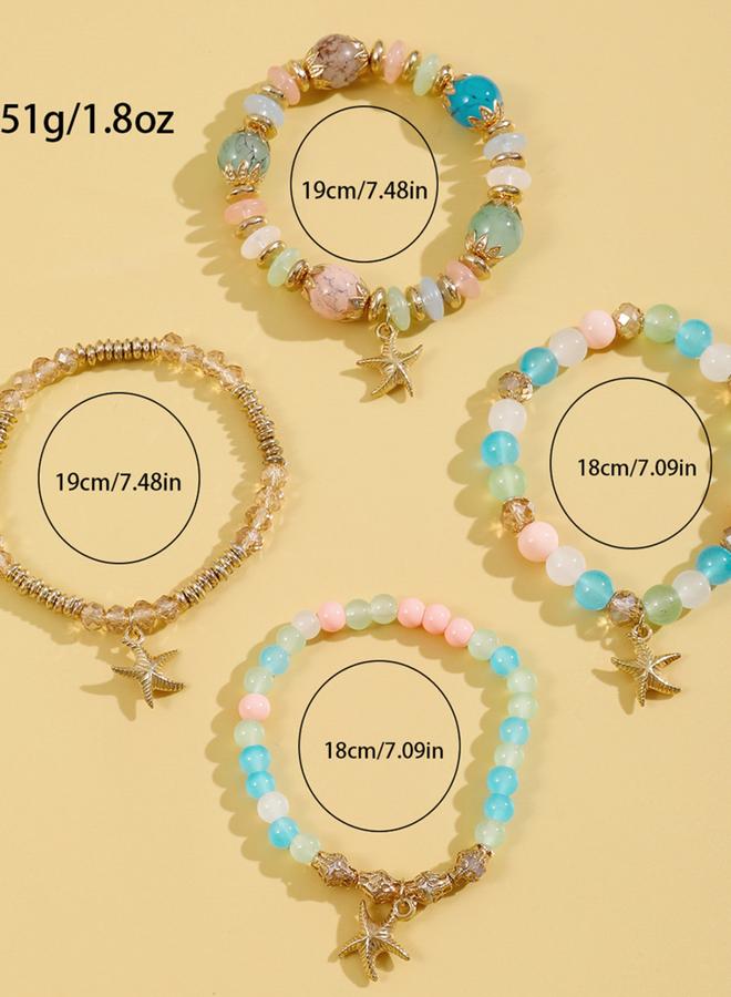 Take Two Set of 4 - Multi Chic Stack Beaded Bracelets - Image 5