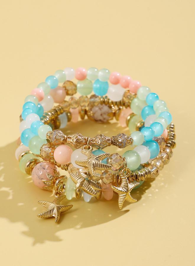 Take Two Set of 4 - Multi Chic Stack Beaded Bracelets - Image 4