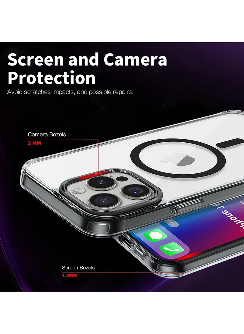 ICARLUS For Apple iPhone 16 Pro Case Compatible with MagSafe TPU+PC Anti-Scratch Cover - Black  - Image 4