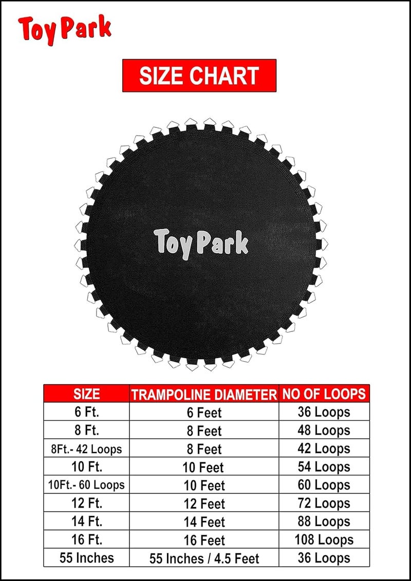 Toy Park Replacement Jumping Mat for 8ft Trampolines Round Frame, Perfect Bounce, Fits Most Brands and Models │ Outdoor Fun (for 48 Springs) - Image 3