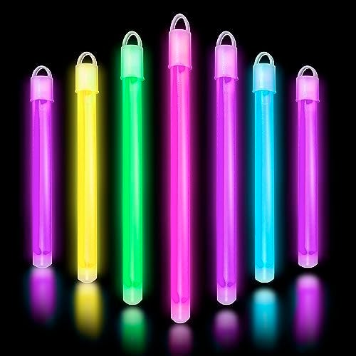 Glow Fever Glow in The Dark Sticks  100 ct 6 Glow Sticks Bulk Party Pack with End Caps  Lanyards  Glow Party Favors for Concert Festival  Wedding Neon Light Sticks by Party Dragon Multi - Image 1