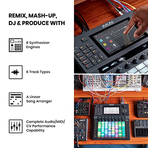 Akai Professional أكاي بروفيشنال فورس – نظام إنتاج موسيقي/أداء دي جي مستقل مع شاشة لمس متعددة الألوان بحجم 7 بوصة ومصفوفة إطلاق المقاطع - Image 4