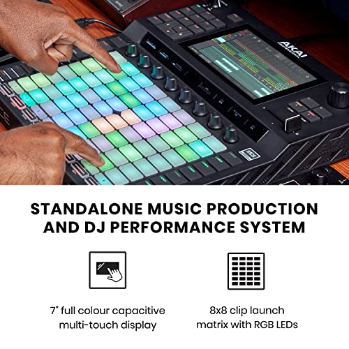 Akai Professional أكاي بروفيشنال فورس – نظام إنتاج موسيقي/أداء دي جي مستقل مع شاشة لمس متعددة الألوان بحجم 7 بوصة ومصفوفة إطلاق المقاطع - Image 2