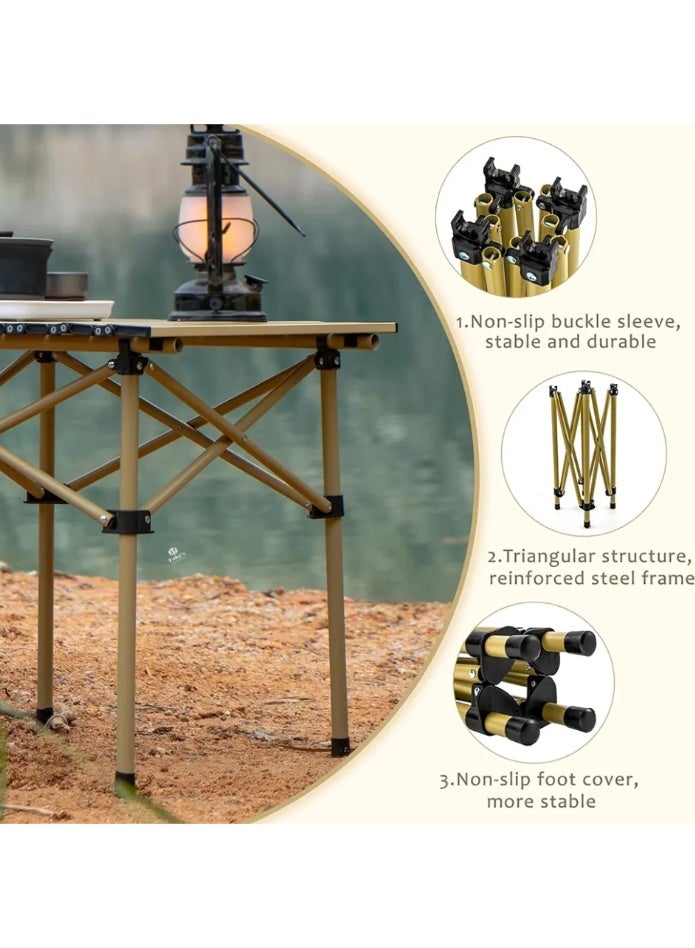 Portable Camping Table Lightweight Folding Camping Table with Carrying Bag Ultralight Outdoor Folding Table Picnic Hiking Fishing Beach Size: 53*50cm - Image 5