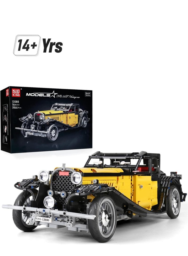 mould king 13080 Vintage Car Technik Building Block Kits, Educational Retro Sports Car Set to Build, MOC Racing Car Model Toy, Vehicle Gift for Boys & Girls/Adult Collections Enthusiast  - Image 1