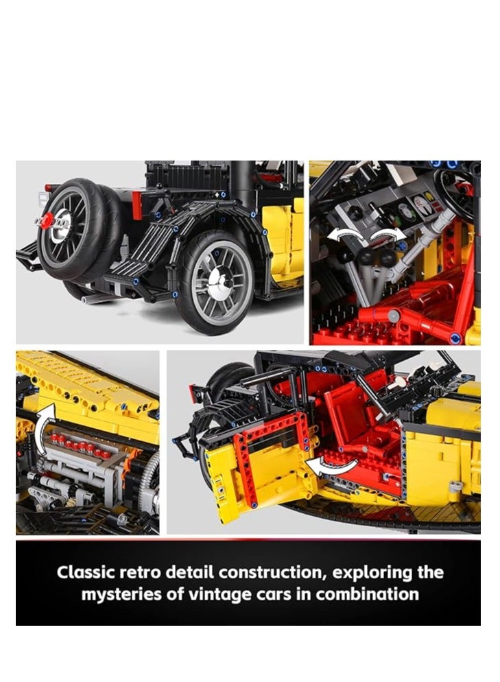 mould king 13080 Vintage Car Technik Building Block Kits, Educational Retro Sports Car Set to Build, MOC Racing Car Model Toy, Vehicle Gift for Boys & Girls/Adult Collections Enthusiast  - Image 4