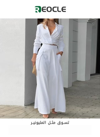 Spring and Autumn Women's Casual Two-piece Solid Color Temperament Commuting Loose Pocket Fashion Casual Suit Slim Waist - pzsku/Z317F74FBAD46AE4A4B1BZ/45/1750212668/2219d598-f064-436b-b907-261639418c0c