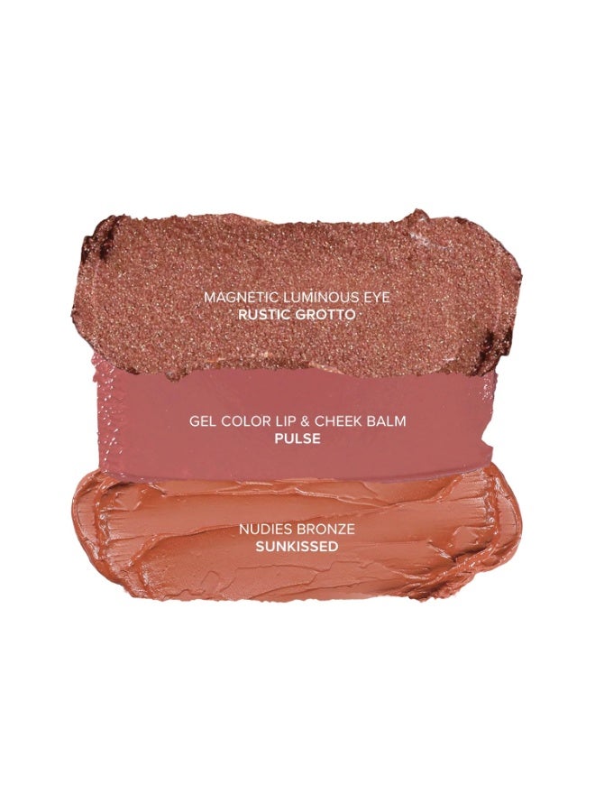 Nudestix Sunkissed Nudes Mini Kit – 3-Piece Cream Blush, Bronzer & Glossy Lip Set for Cheeks, Eyes & Lips | Travel-Size, Multi-Use, Vegan Makeup for a Fresh Beachy Glow - Image 3