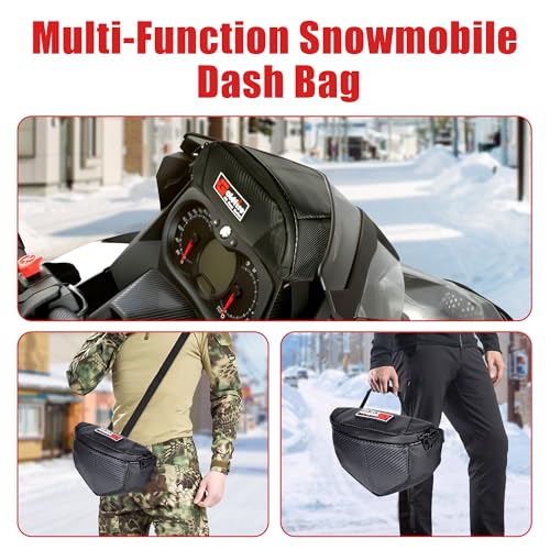Goldfire Snowmobile Windshield Bags Accessories Ski Doo Dash Bag Dashboard Storage Pouch Wallet Phone Cargo Bags Water-resistant For Ski Doo REV- XP, Part #860201176 (Black) - Image 2