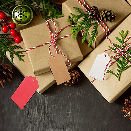 G2PLUS 100PCS Kraft Paper Gift Tags with String, 2.8×1.6 in Blank Gift Tags, Marking Price Tag, Writable Hanging Label Present Name Tag for Gift Wrapping, Gift Bags, Holiday Arts & Crafts - Image 5