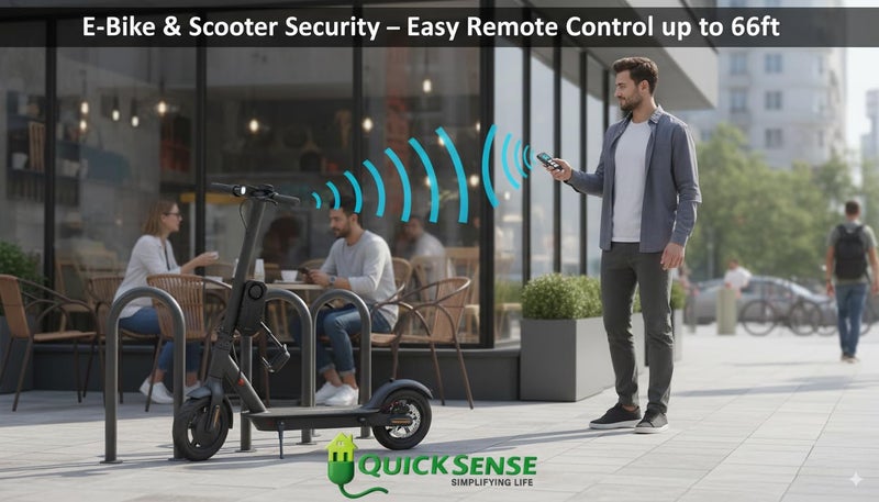 Quick Sense Wireless Bike Alarm 113dB | Anti-Theft Vibration Sensor with Remote | Adjustable Sensitivity & Volume | IP55 Waterproof Motion Alarm for Bicycle, E-Bike, Scooter, Motorcycle | (Pack of 1) - Image 5