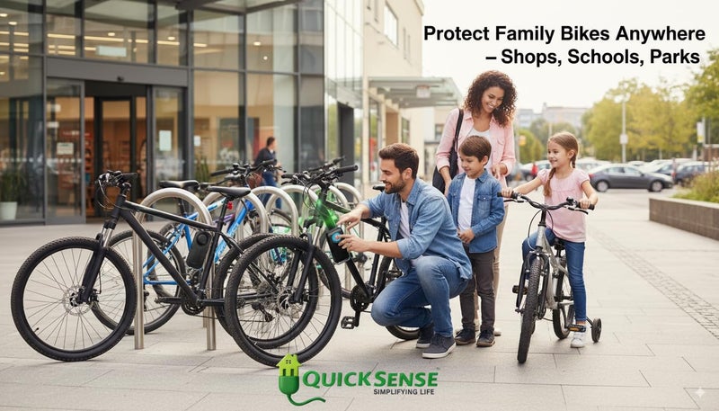 Quick Sense Wireless Bike Alarm 113dB | Anti-Theft Vibration Sensor with Remote | Adjustable Sensitivity & Volume | IP55 Waterproof Motion Alarm for Bicycle, E-Bike, Scooter, Motorcycle | (Pack of 1) - Image 3