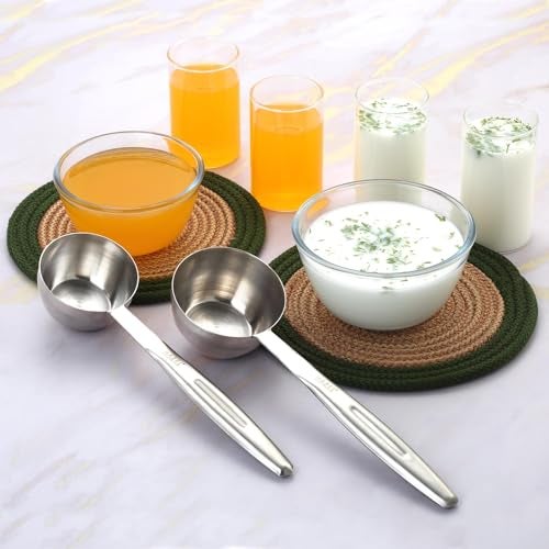 HAZEL Stainless Steel Ladle With Handle | Doya/Loti Tea Pourer Canteen Server Set Of 2, 9.4 CM - Image 2