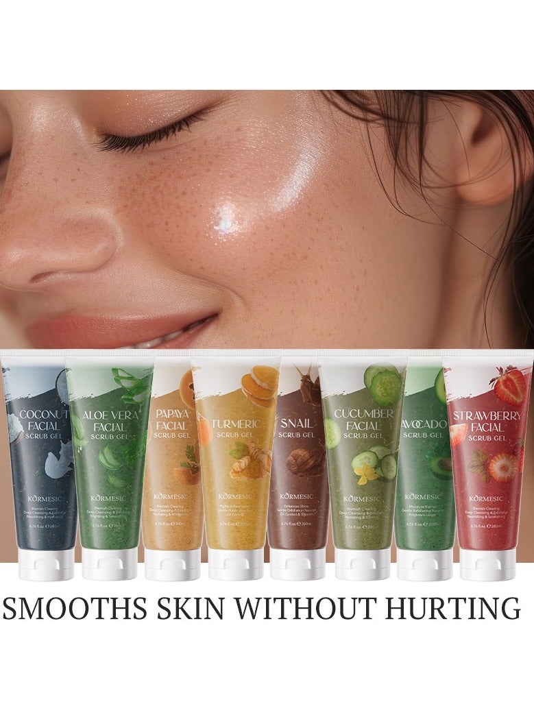 Kormesic Strawberry Facial Scrub Gel 200ml - Brighten & Smooth Skin  - Image 3