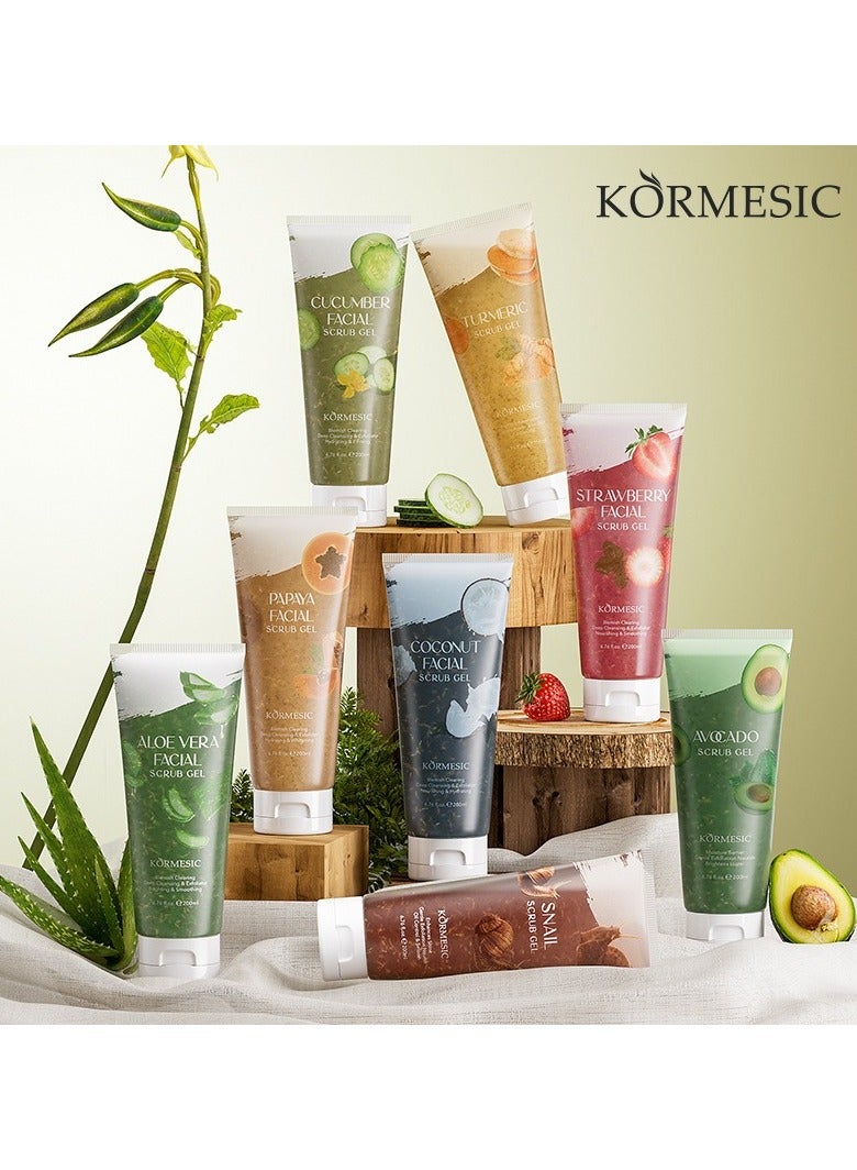 Kormesic Strawberry Facial Scrub Gel 200ml - Brighten & Smooth Skin  - Image 4