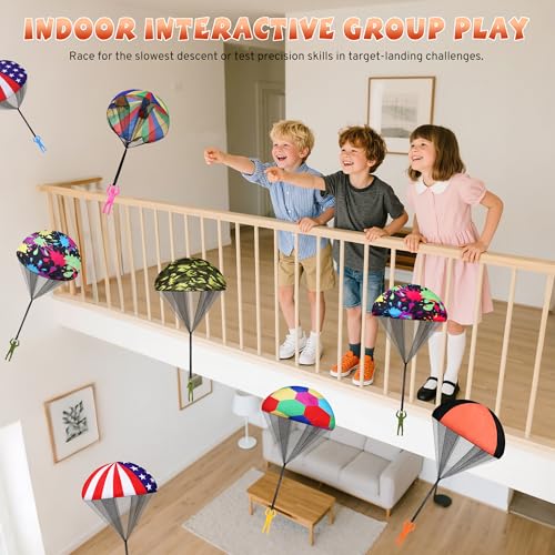 PGXT Parachute Toy for Kids Outdoor Toys Flying Parachute Men Inside Outside Toys for or 3 4 5 6 7 8 9 10 11 12 Year Old Easter Basket Stuffers for Kids Idea 2026 Unique Boys Party Favors - Image 5