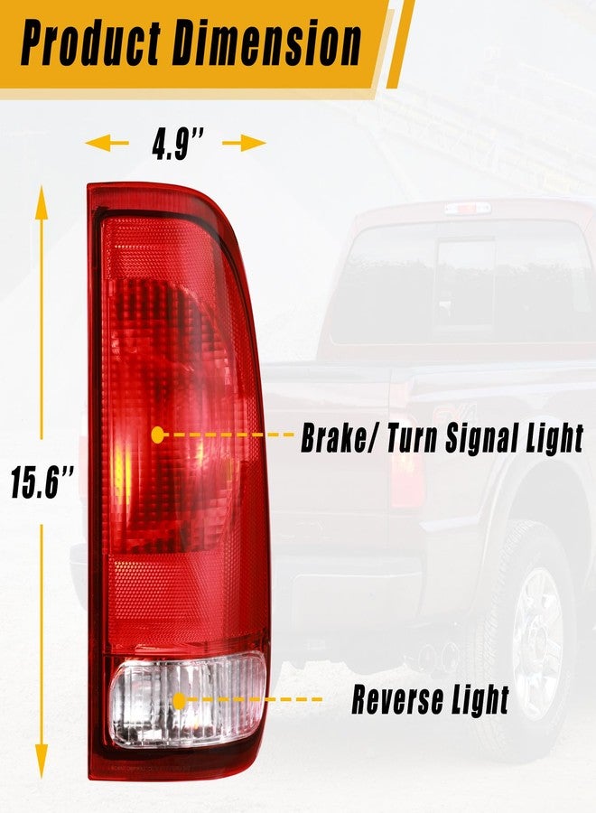 Boine Tail Light Compatible With 1997-2003 Ford F150 1999-2007 F250 F350 F450 F550 Super Duty Driver and Passenger Side Rear Light Brake Lamps - Image 2