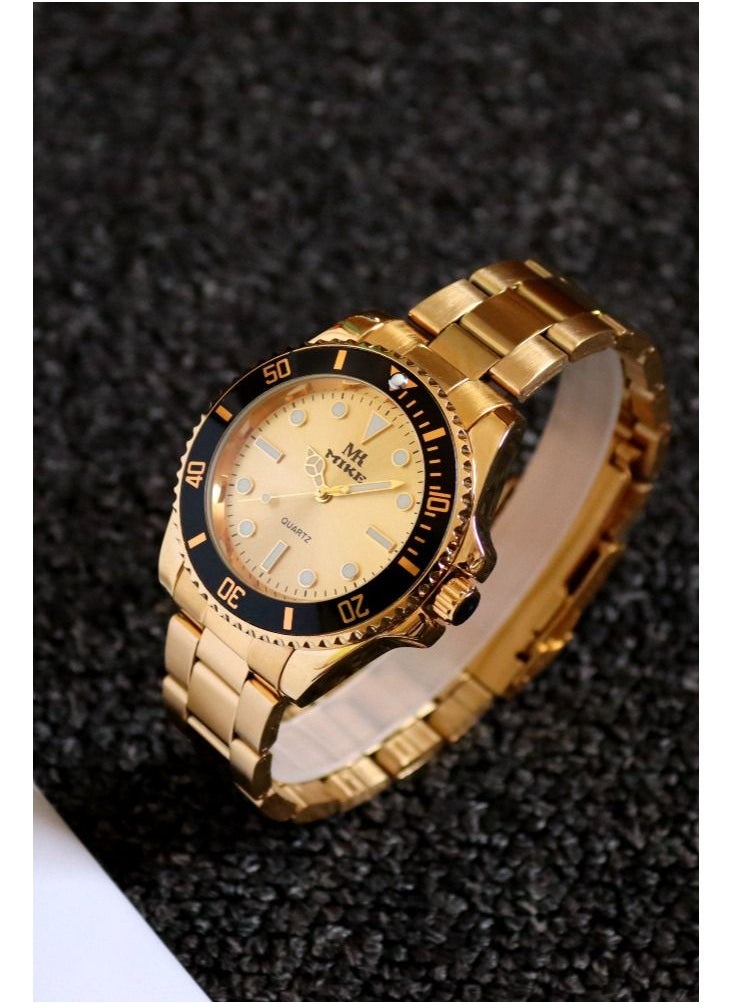 MIKE Men's watch with two colors, silver and gold, black dial  - Image 2