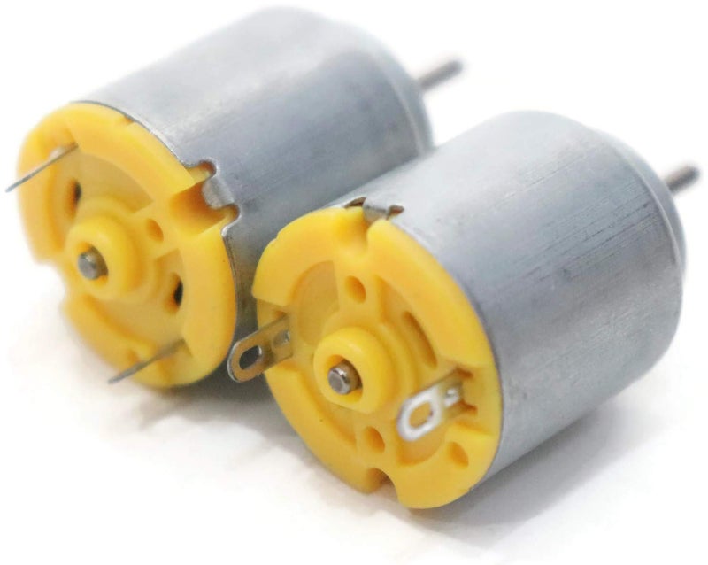 Electronicspices محرك DC صغير كهربائي فرشاة كربون عالية السرعة عزم دوران محرك سيارات كهربائية مجموعة محرك، لنماذج المعجبين DIY - عبوة من 5، حديد - Image 2