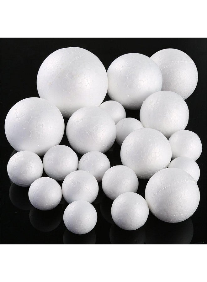 بليلي 20 قطعة من كرات الرغوة البيضاء المصنوعة من البوليسترين بخمسة أحجام، كرات رغوية للديكور الفني والحرف اليدوية والمشاريع المنزلية والمدرسية وتزيين الحفلات - Image 2