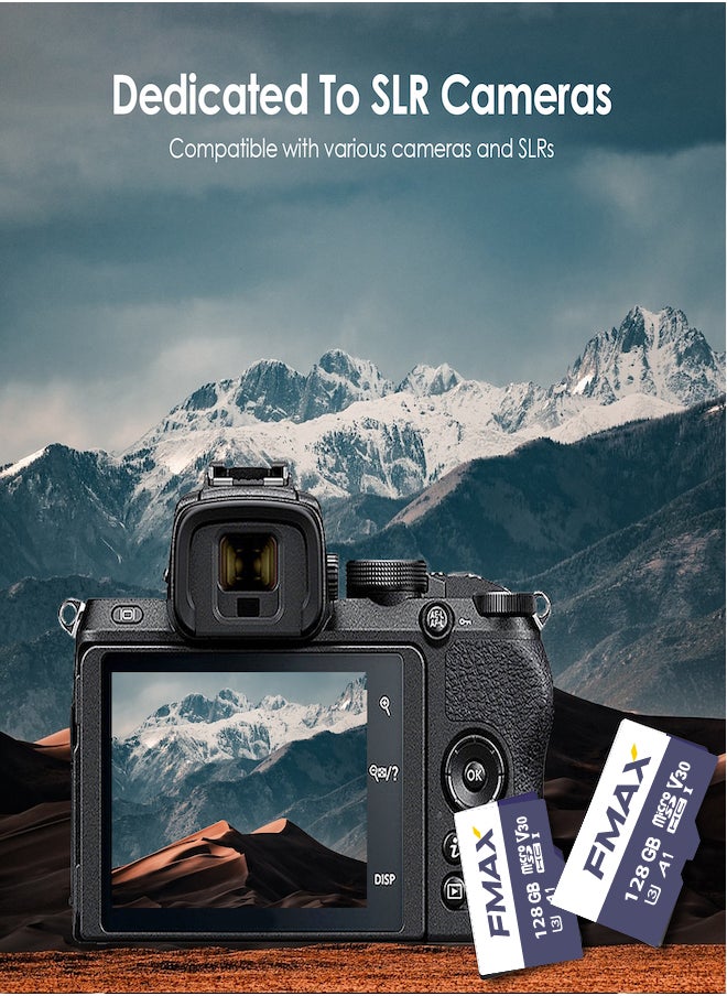 اف ماكس بطاقة ذاكرة مايكرو SDXC بسعة 128 جيجا فئة 10 (U3/ V30/3D) تصميم TLC Nand مع سرعة كتابة 38 ميجابايت/ثانية  - Image 3