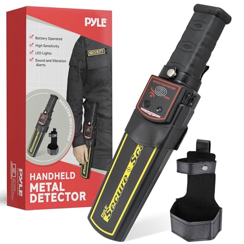 Pyle Handheld Metal Detector Security Wand - Portable Battery Operated Super Security Scanner w/ Adjustable Sensitivity, Sound Vibration Alerts, Detects Weapons, Knives and Other Metal Objects - Image 1