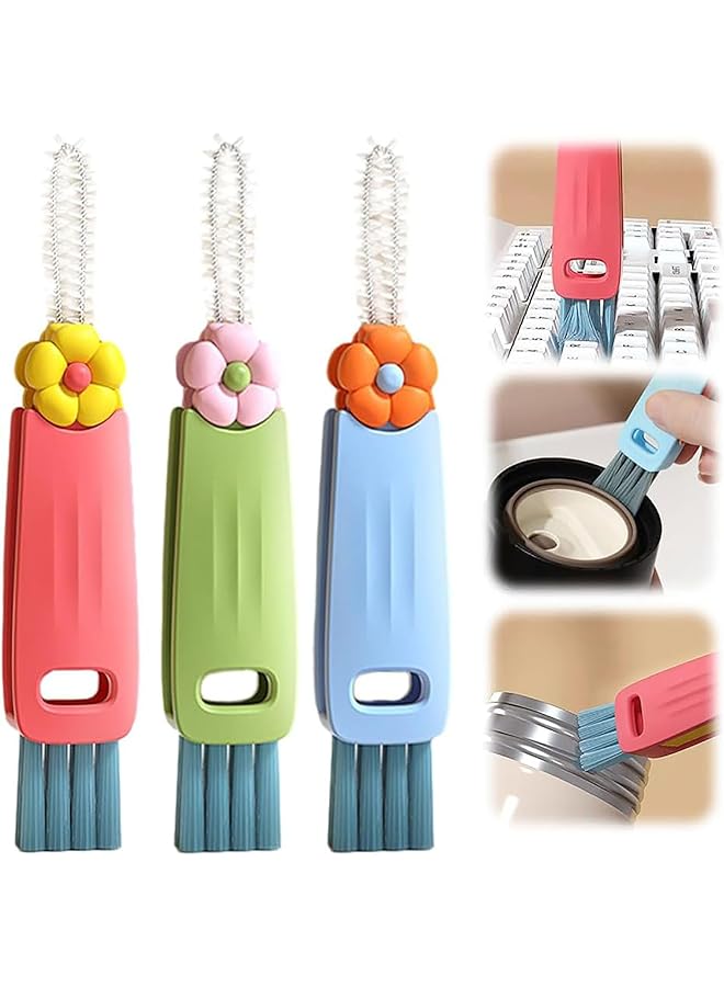 promass 3 in 1 Cup Lid Cleaning Brush, 3 in 1 Multifunctional Cleaning Brush,U-Shaped Cleaning Tool Lid Brush for Tumbler Water Bottle Tea Cups and Straw Cup Lid Slot Cleaner Home Kitchen(3pcs) - Image 1