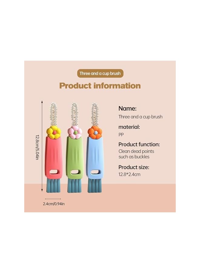 promass 3 in 1 Cup Lid Cleaning Brush, 3 in 1 Multifunctional Cleaning Brush,U-Shaped Cleaning Tool Lid Brush for Tumbler Water Bottle Tea Cups and Straw Cup Lid Slot Cleaner Home Kitchen(3pcs) - Image 2
