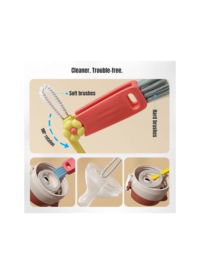 promass 3 in 1 Cup Lid Cleaning Brush, 3 in 1 Multifunctional Cleaning Brush,U-Shaped Cleaning Tool Lid Brush for Tumbler Water Bottle Tea Cups and Straw Cup Lid Slot Cleaner Home Kitchen(3pcs) - Image 4