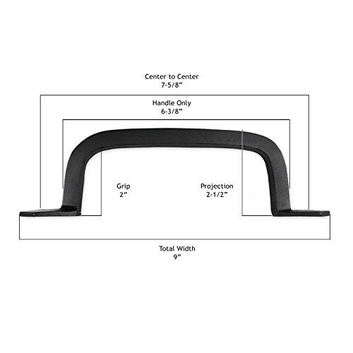 Iron Valley Hardware Iron Valley - 9'' Square Door Pull Handle - Solid Cast Iron - Image 2