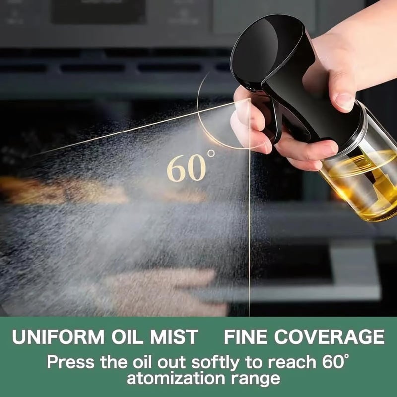 Oil Sprayer Bottle Glass Spray Mister for Cooking, Kitchen Oil Dispenser (Black) - Image 2